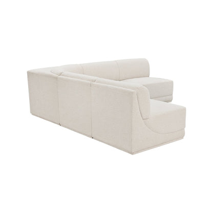 Ollie Cream Boucle Fabric Modular Sectional