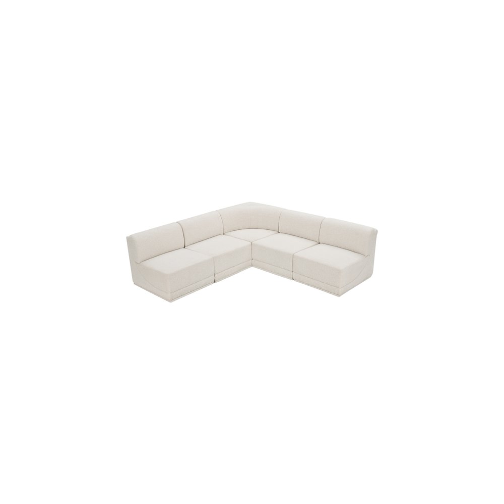 Ollie Cream Boucle Fabric Modular Sectional