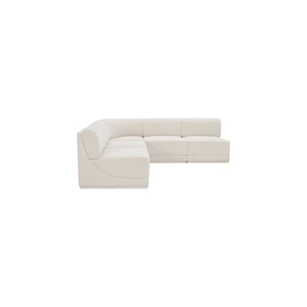 Ollie Cream Boucle Fabric Modular Sectional