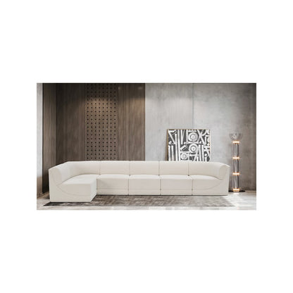 Ollie Cream Boucle Fabric Modular Sectional