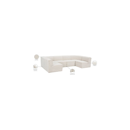 Ollie Cream Boucle Fabric Modular Sectional