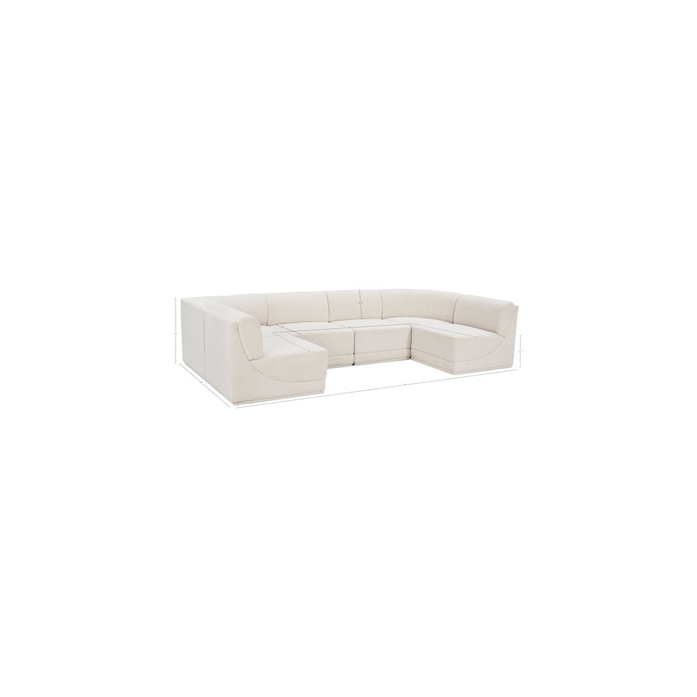 Ollie Cream Boucle Fabric Modular Sectional