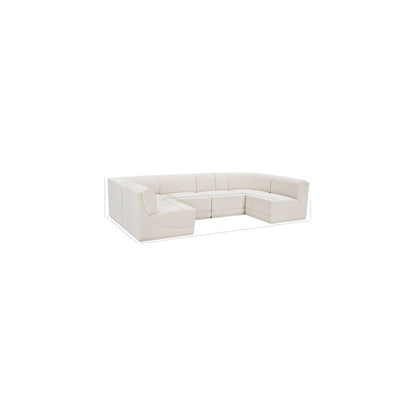 Ollie Cream Boucle Fabric Modular Sectional