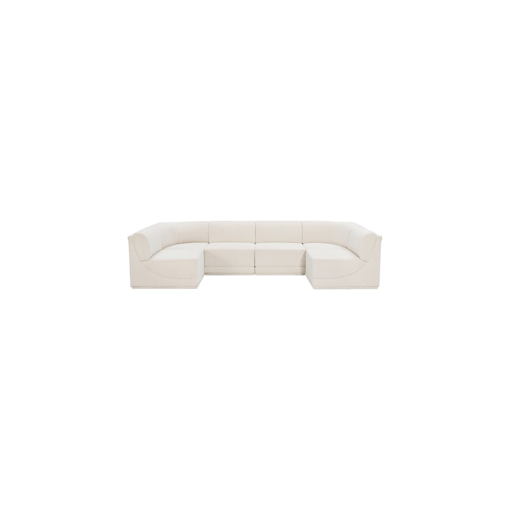 Ollie Cream Boucle Fabric Modular Sectional