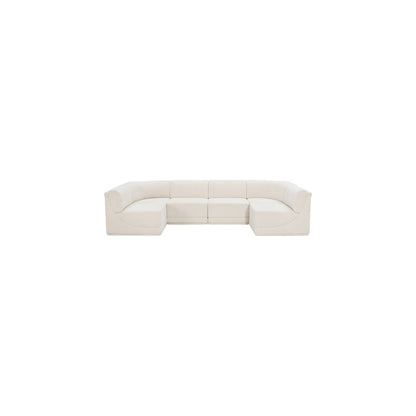 Ollie Cream Boucle Fabric Modular Sectional