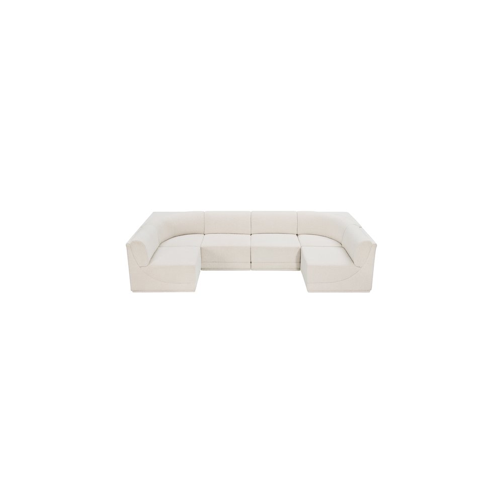 Ollie Cream Boucle Fabric Modular Sectional
