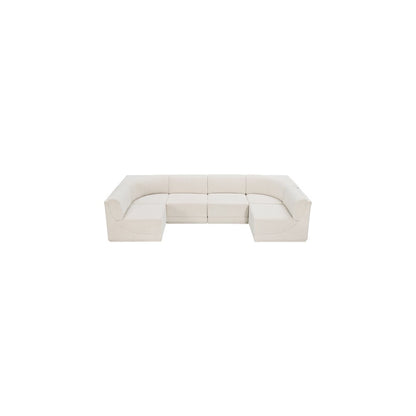 Ollie Cream Boucle Fabric Modular Sectional