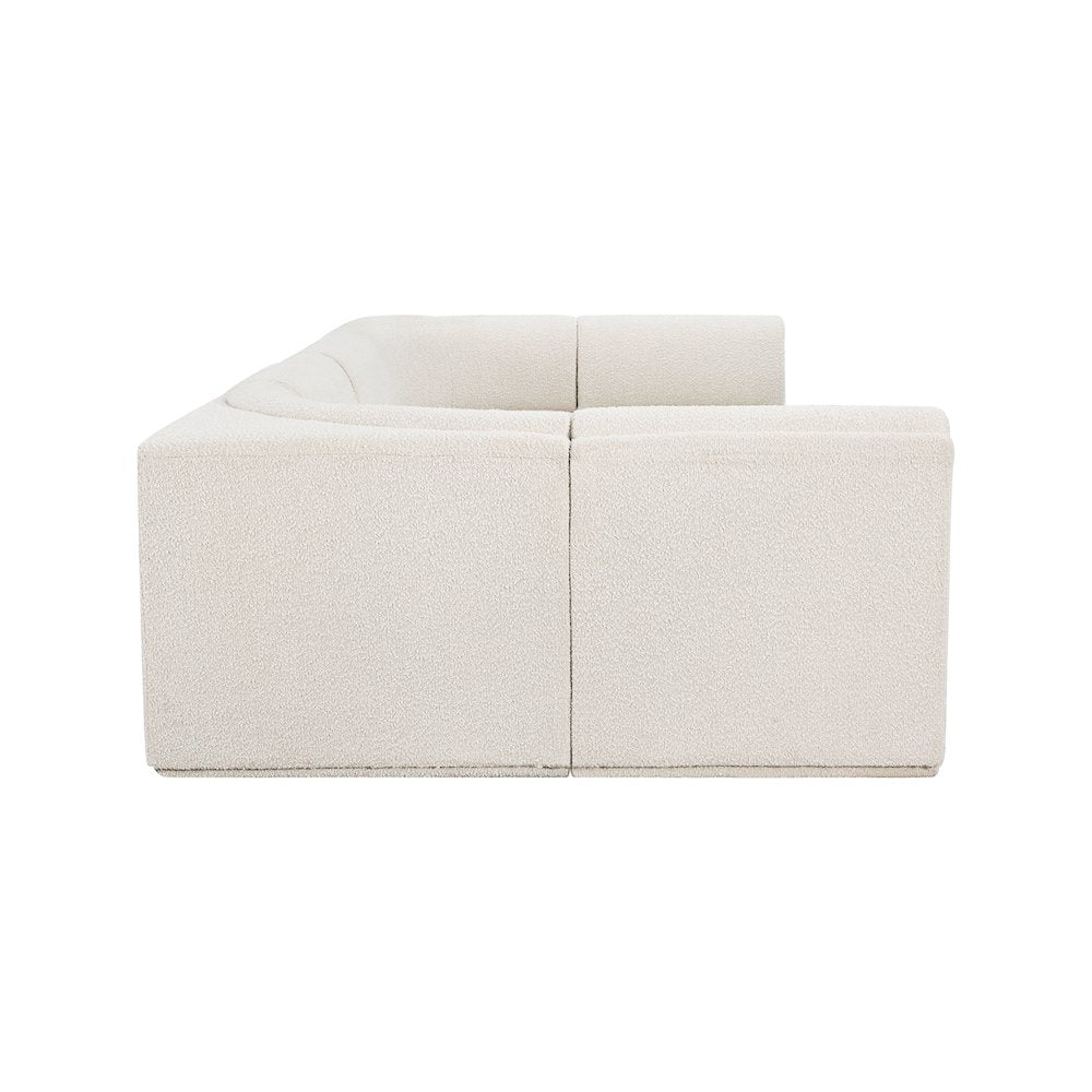 Ollie Cream Boucle Fabric Modular Sectional