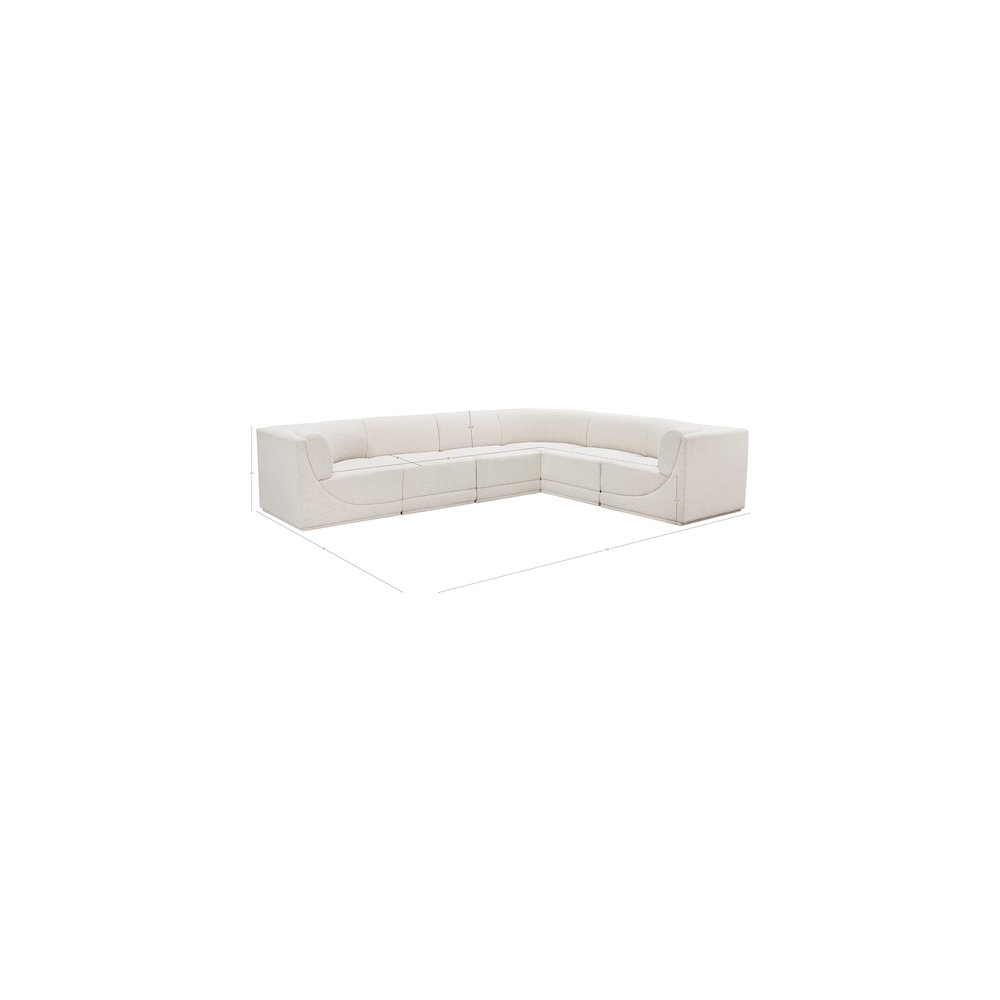 Ollie Cream Boucle Fabric Modular Sectional