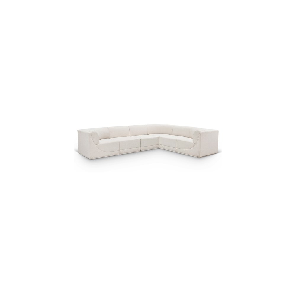 Ollie Cream Boucle Fabric Modular Sectional