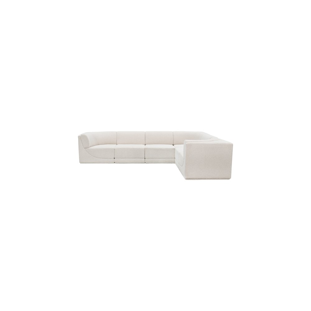 Ollie Cream Boucle Fabric Modular Sectional