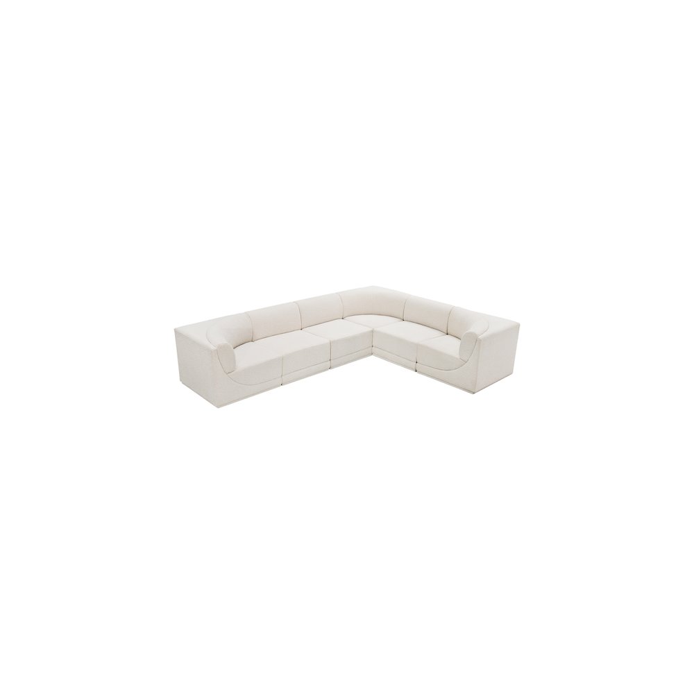 Ollie Cream Boucle Fabric Modular Sectional
