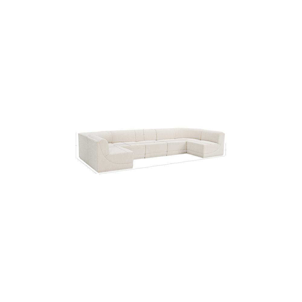 Ollie Cream Boucle Fabric Modular Sectional