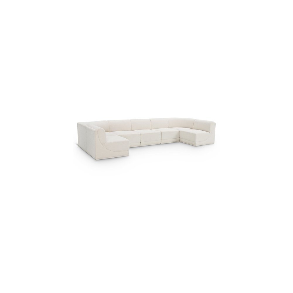 Ollie Cream Boucle Fabric Modular Sectional
