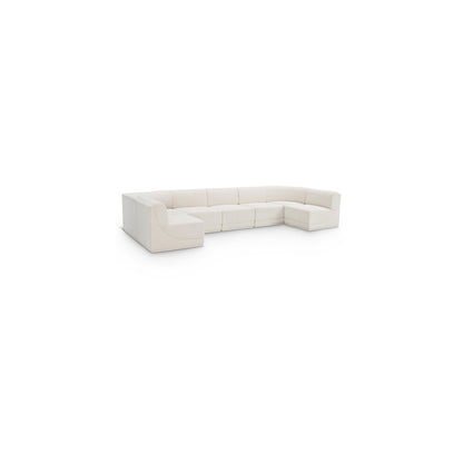 Ollie Cream Boucle Fabric Modular Sectional