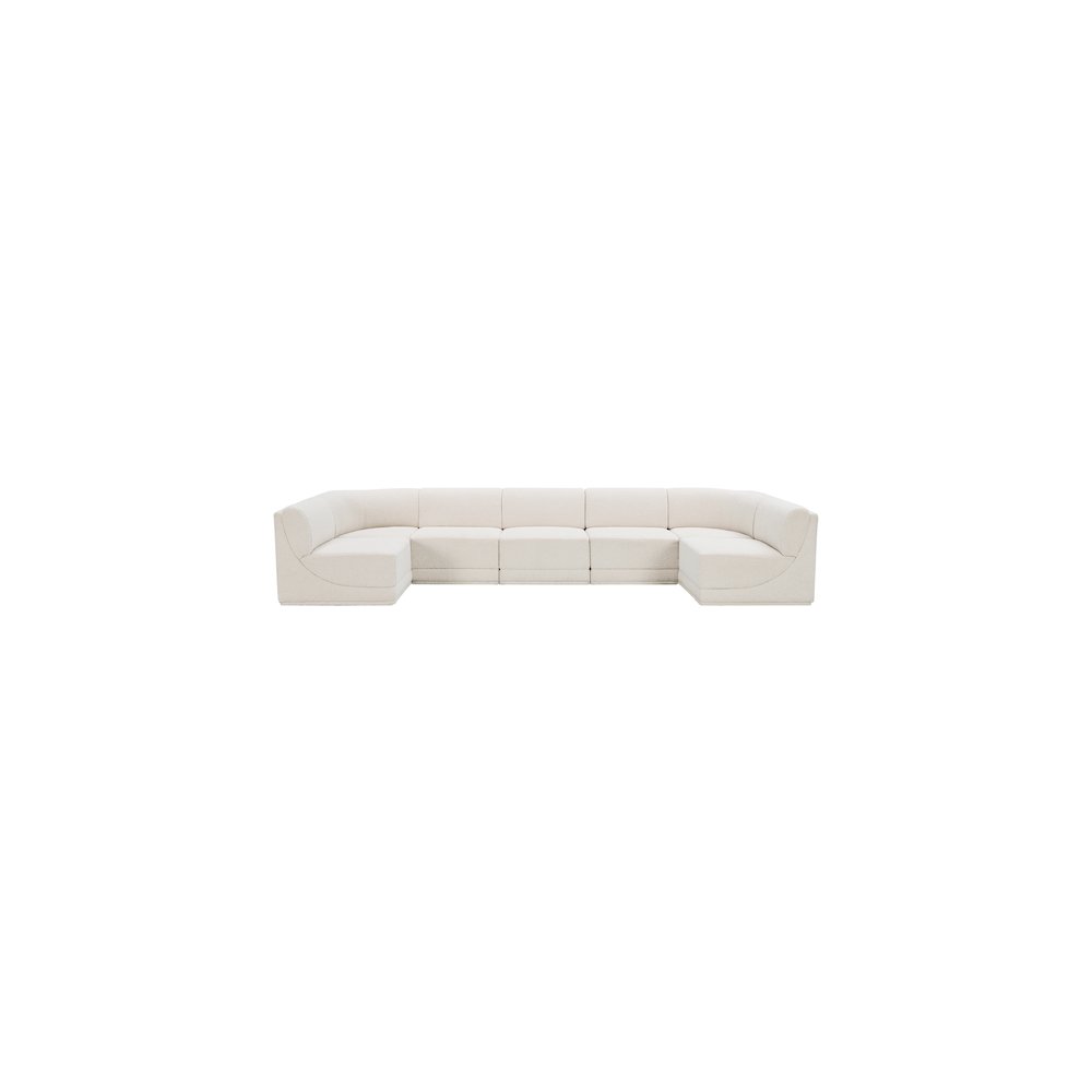 Ollie Cream Boucle Fabric Modular Sectional