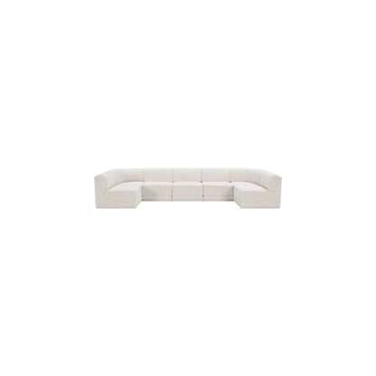 Ollie Cream Boucle Fabric Modular Sectional