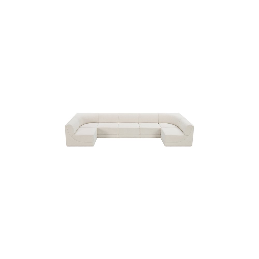 Ollie Cream Boucle Fabric Modular Sectional