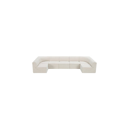 Ollie Cream Boucle Fabric Modular Sectional