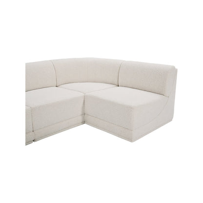 Ollie Cream Boucle Fabric Modular Sectional