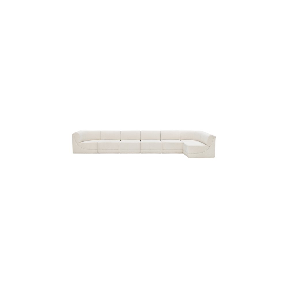 Ollie Cream Boucle Fabric Modular Sectional