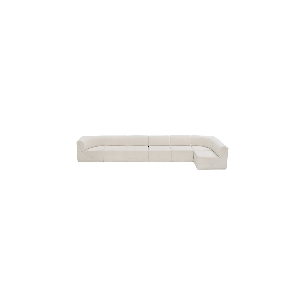 Ollie Cream Boucle Fabric Modular Sectional