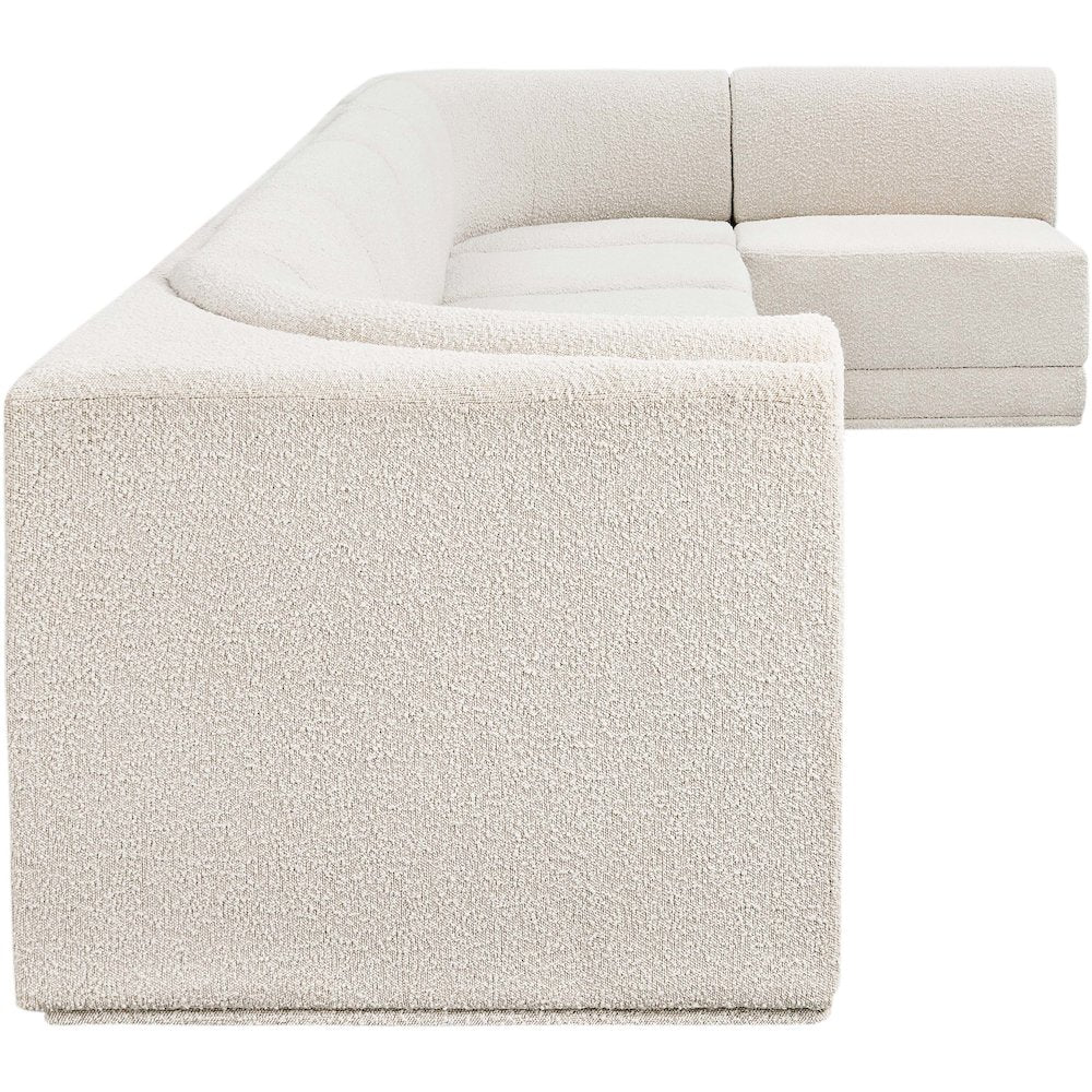 Ollie Cream Boucle Fabric Modular Sectional