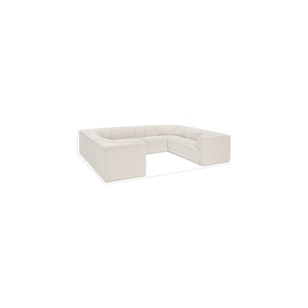 Ollie Cream Boucle Fabric Modular Sectional