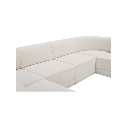 Ollie Cream Boucle Fabric Modular Sectional
