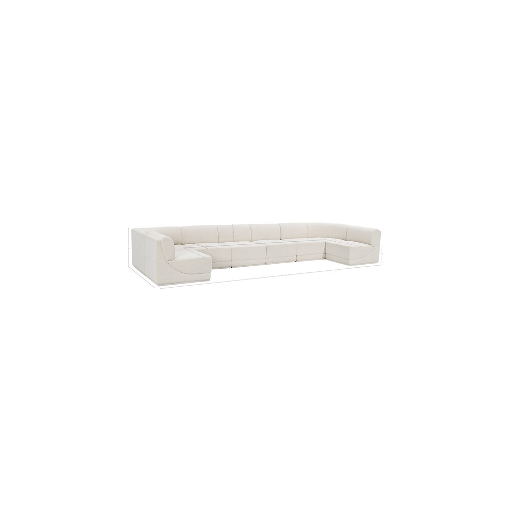 Ollie Cream Boucle Fabric Modular Sectional