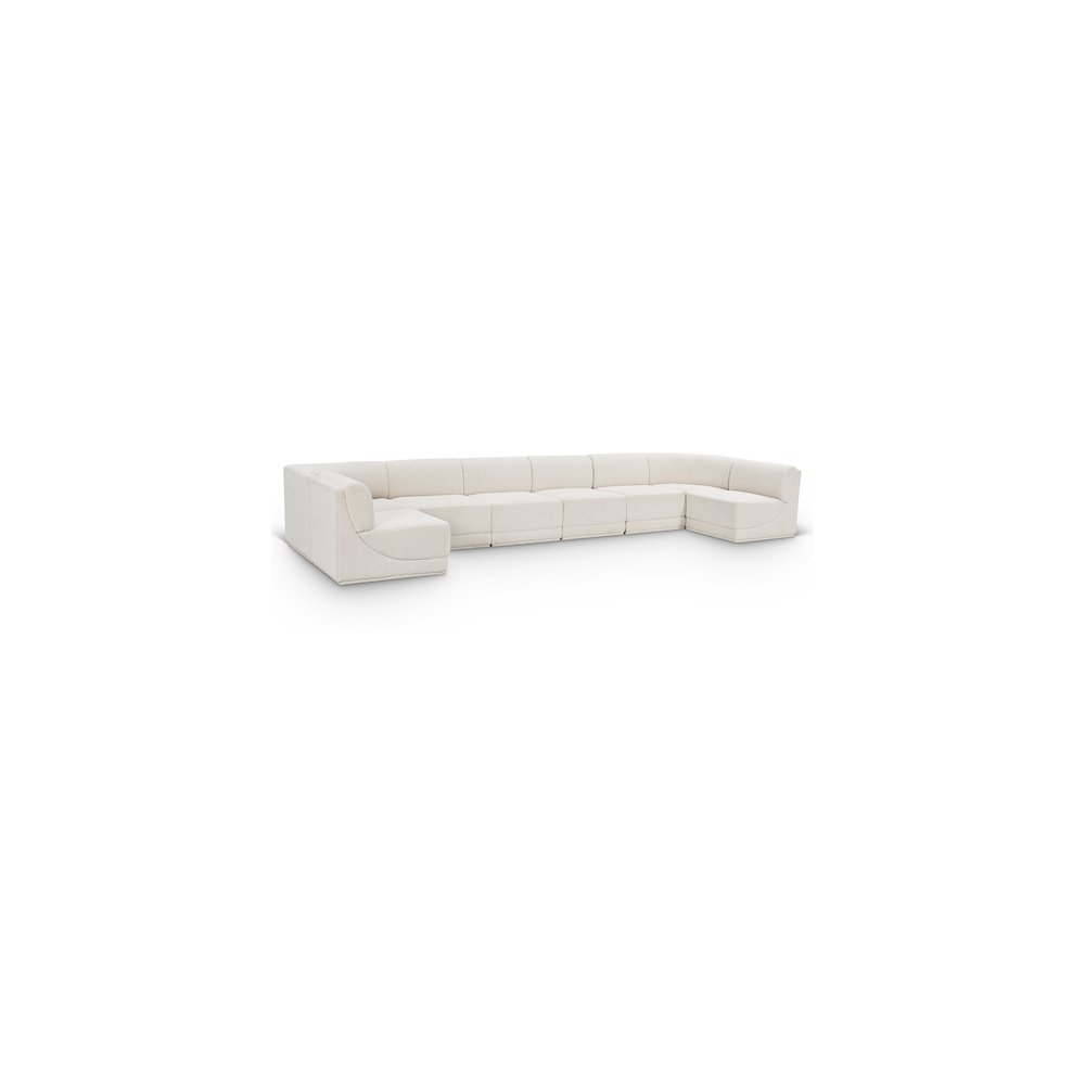 Ollie Cream Boucle Fabric Modular Sectional