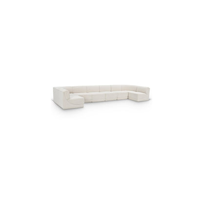 Ollie Cream Boucle Fabric Modular Sectional