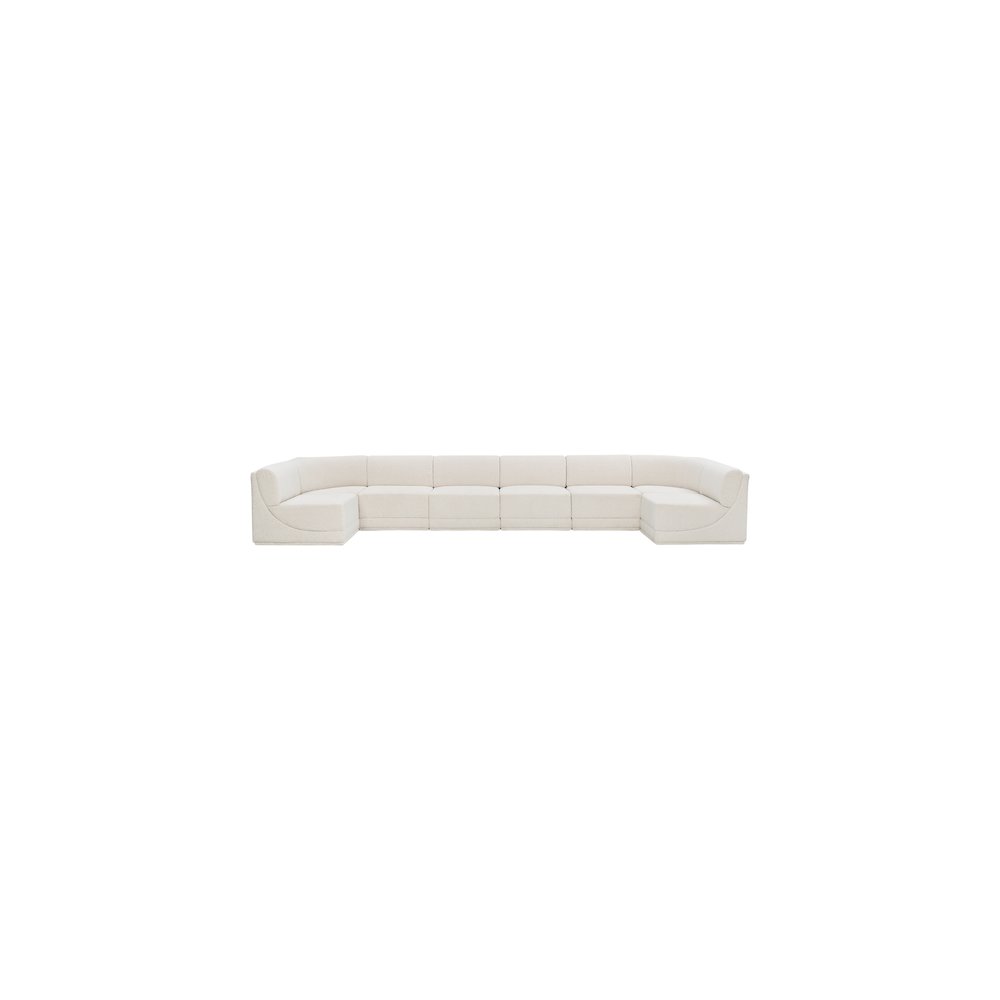 Ollie Cream Boucle Fabric Modular Sectional