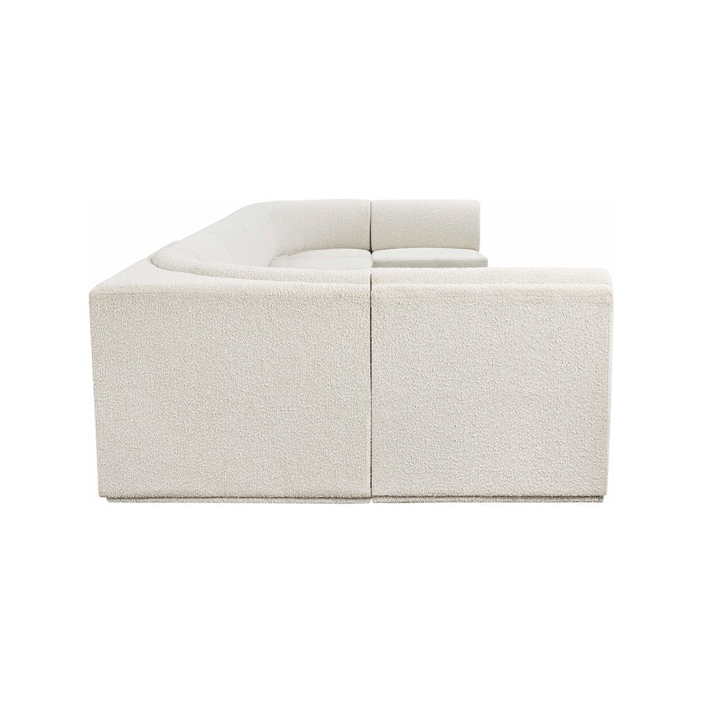 Ollie Cream Boucle Fabric Modular Sectional