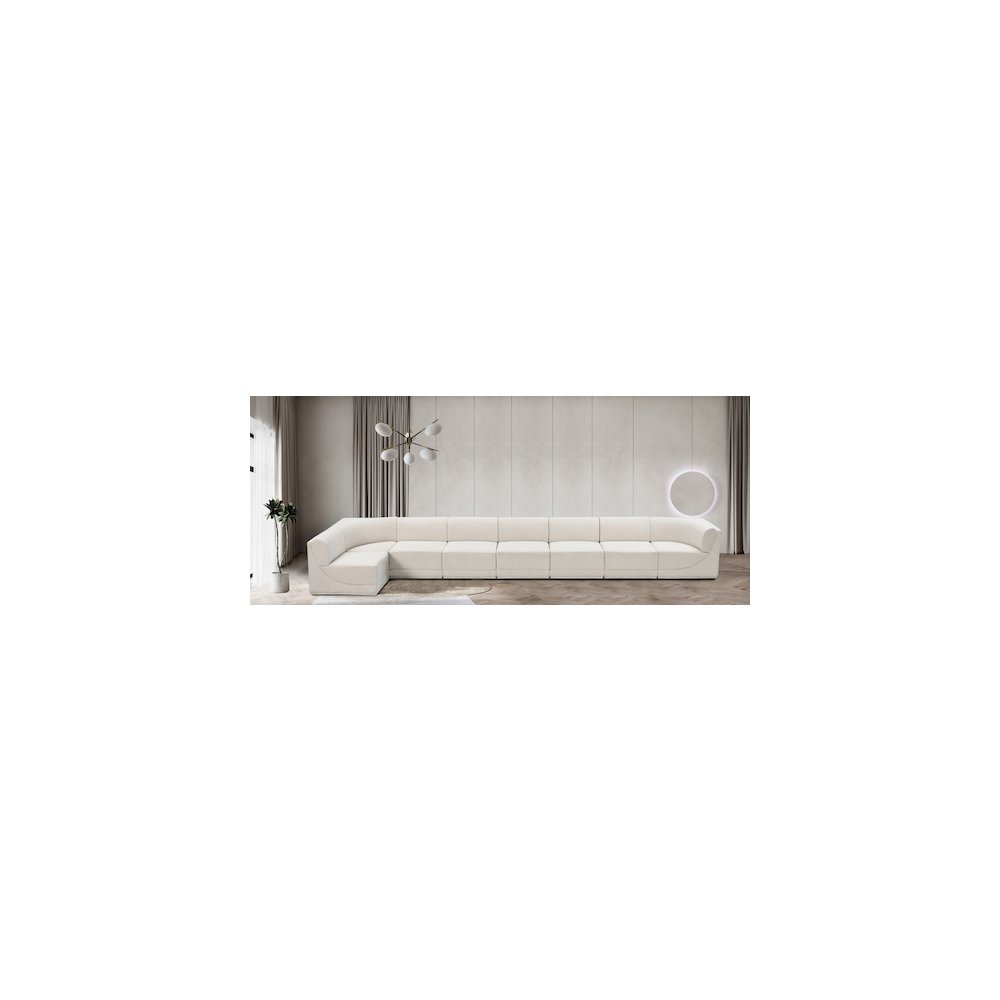 Ollie Cream Boucle Fabric Modular Sectional