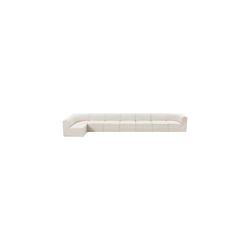 Ollie Cream Boucle Fabric Modular Sectional