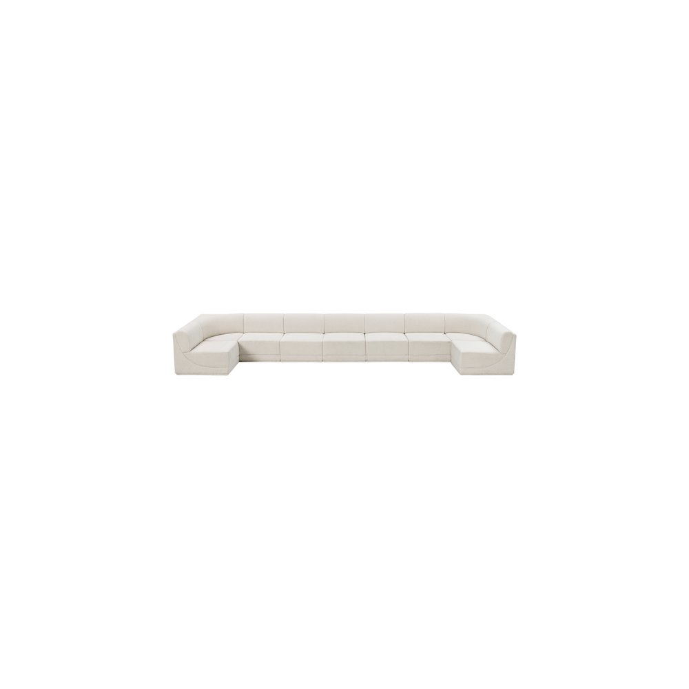 Ollie Cream Boucle Fabric Modular Sectional