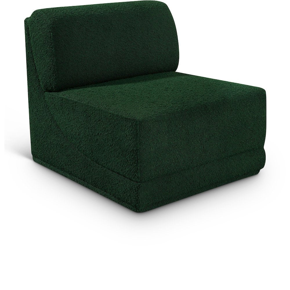 Ollie Green Boucle Fabric Armless