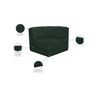 Ollie Green Boucle Fabric Corner