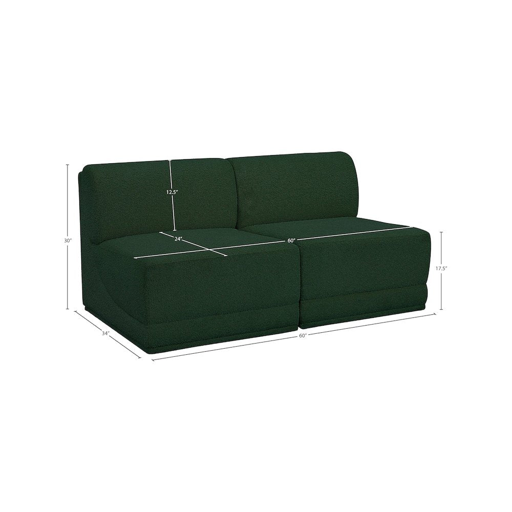 Ollie Green Boucle Fabric Modular Sofa