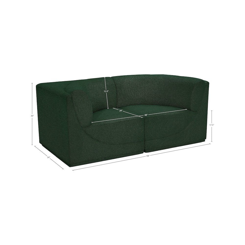 Ollie Green Boucle Fabric Modular Sofa
