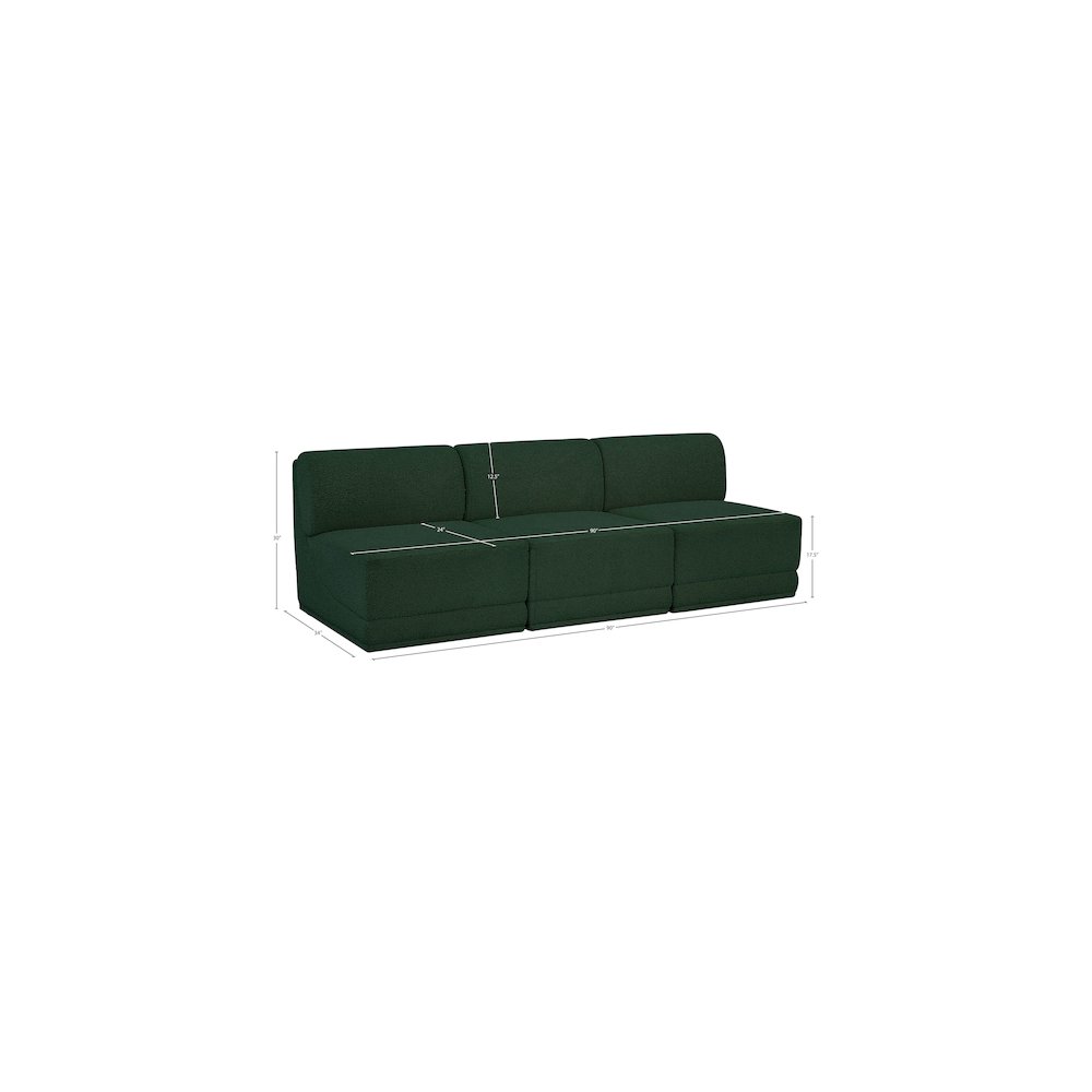 Ollie Green Boucle Fabric Modular Sofa