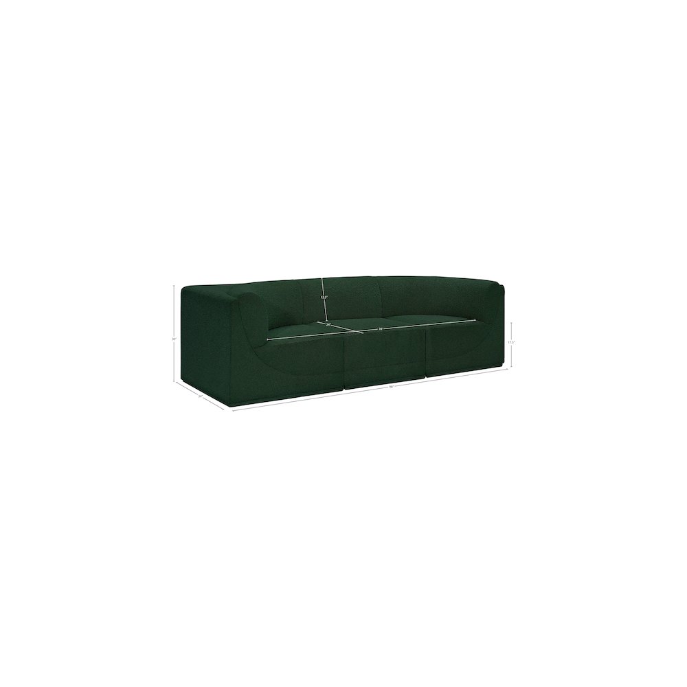 Ollie Green Boucle Fabric Modular Sofa