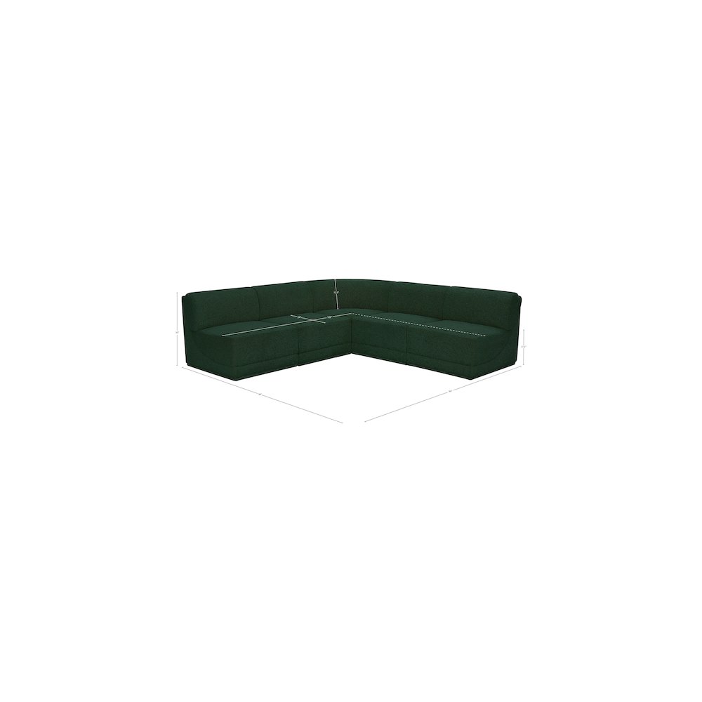 Ollie Green Boucle Fabric Modular Sectional