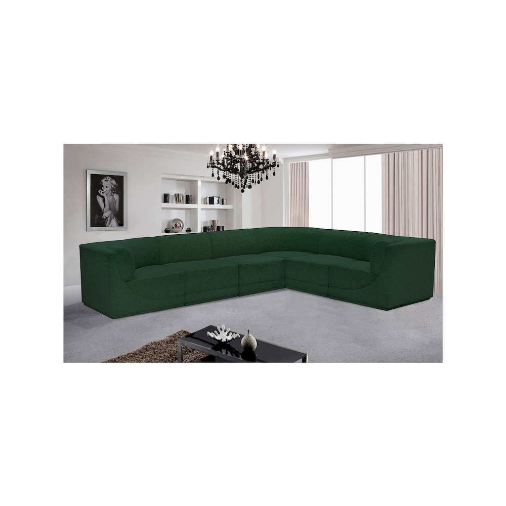 Ollie Green Boucle Fabric Modular Sectional