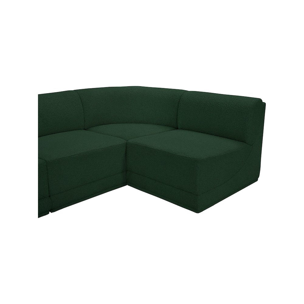 Ollie Green Boucle Fabric Modular Sectional