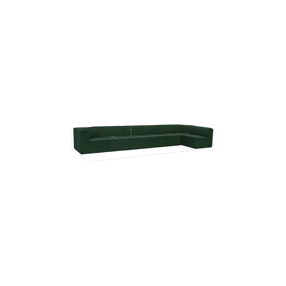 Ollie Green Boucle Fabric Modular Sectional