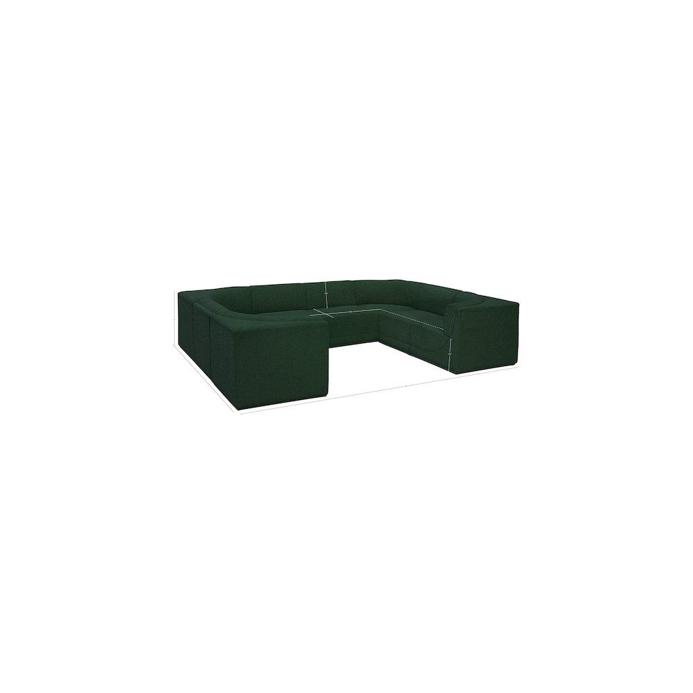 Ollie Green Boucle Fabric Modular Sectional