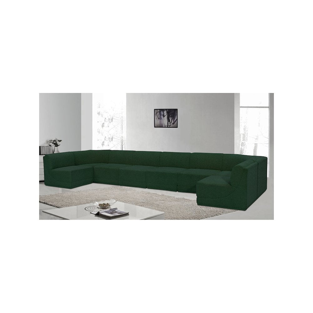 Ollie Green Boucle Fabric Modular Sectional