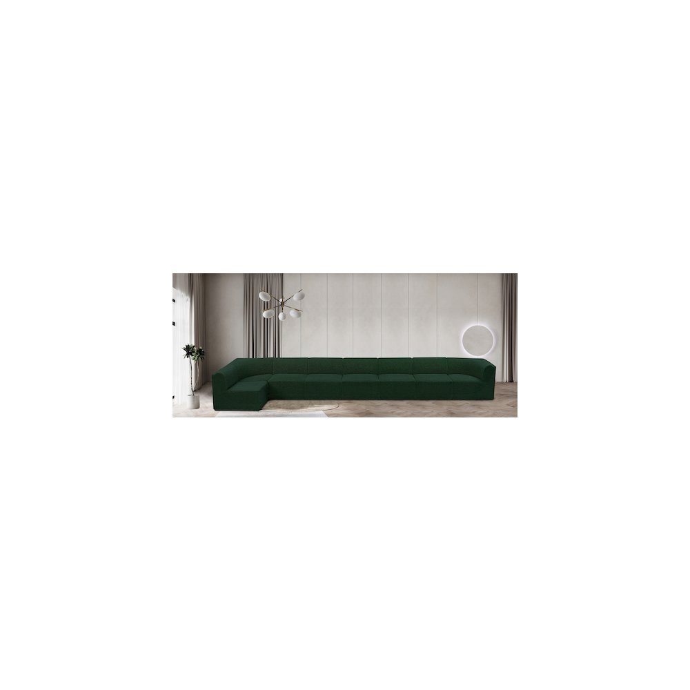 Ollie Green Boucle Fabric Modular Sectional